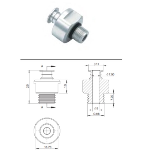 Vacuum Cup Fitting : VM23-G18