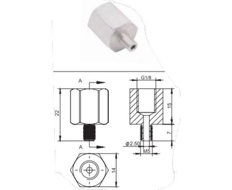 Vacuum Cup Connector - VM-M5M-G18F