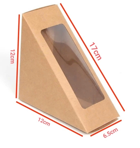 Hộp tam giác đựng bánh Sandwich 12cm x12cmx17cmx6,5cm