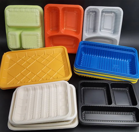 Khay đựng thức ăn bằng nhựa PP PET có thể tái chế, hộp đựng hộp đựng đồ ăn trưa mang đi bằng lò vi sóng có nắp đậy