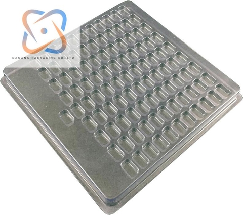 Tray-457 Khay Nhựa Trong Có Khoang Chữ Nhật – 1.25