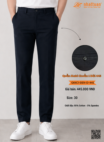 Quần Kaki Chuẩn 1-ĐEN Dài 445
