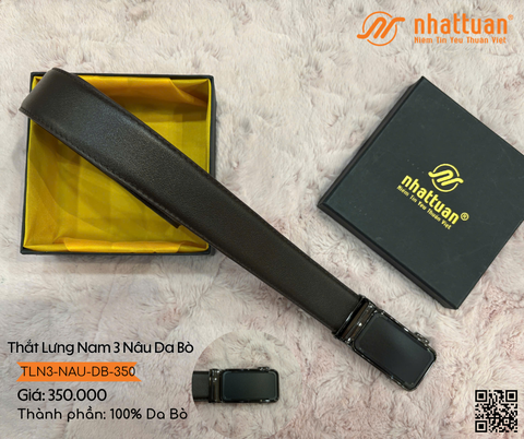 Thắt Lưng Nam 3 Nâu Da Bò 350