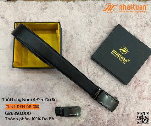 Thắt Lưng Nam 4 Đen Da Bò 350
