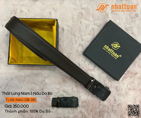 Thắt Lưng Nam 5 Nâu Da Bò 350
