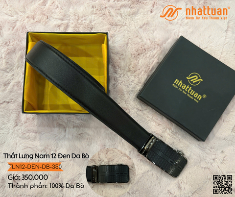 Thắt Lưng Nam 12 Đen Da Bò 350