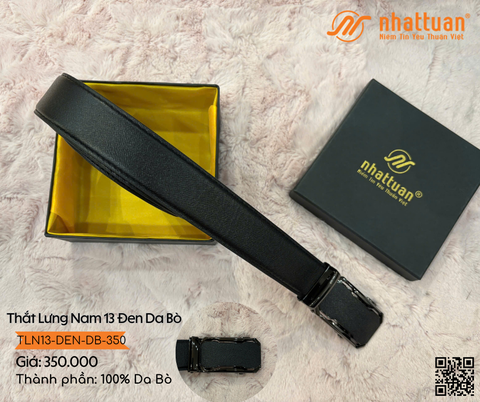 Thắt Lưng Nam 13 Đen Da Bò 350