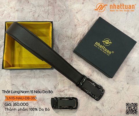 Thắt Lưng Nam 15 Nâu Da Bò 350