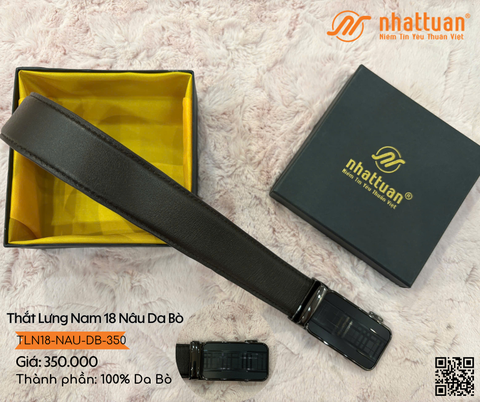 Thắt Lưng Nam 18 Nâu Da Bò 350