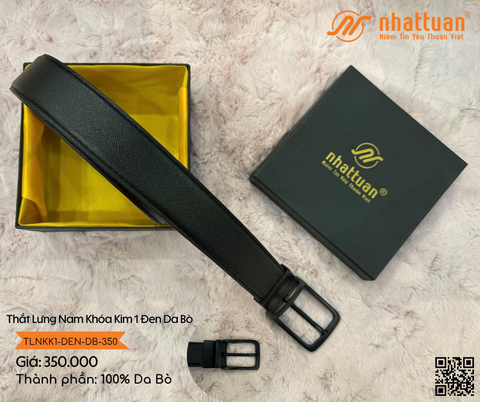 Thắt Lưng Nam Khoá Kim 1-ĐEN Da Bò 350