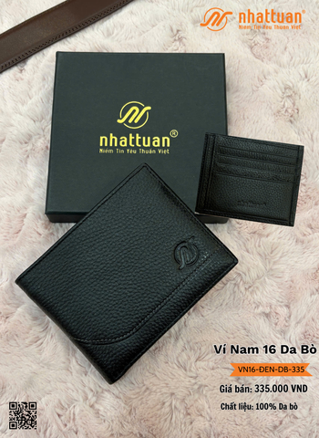 Ví Nam 16-ĐEN Da Bò 335