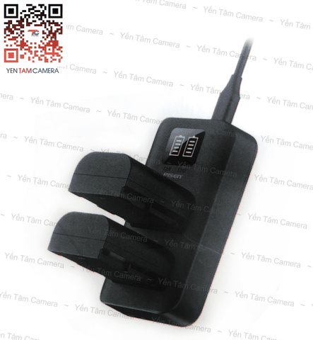 Bộ 2 pin và sạc đôi có đồng hồ Pisen E17