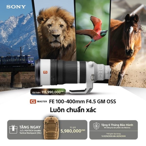 Ống Kính Sony FE 100-400mm F4.5 GM OSS - Hàng chính hãng