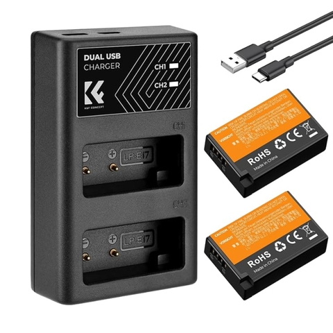 Pin và sạc K&F Canon LP-E17 Combo 2 pin 1 sạc (KF28.0014V3)