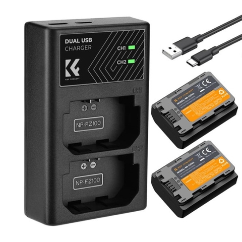 Pin và sạc K&F Sony NP-FZ100 Combo 2 pin 1 sạc (KF28.0016)