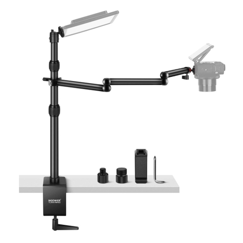 Giá đỡ máy ảnh kẹp bàn Neewer TL253A+MH022