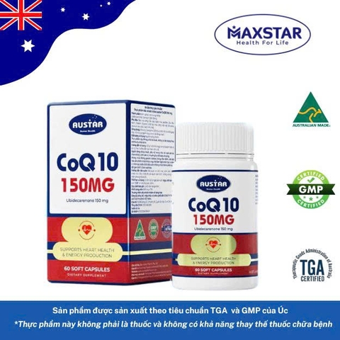 Viên Uống Austar Coq10 150mg - Hỗ Trợ Sức Khỏe Tim Mạch( 60 viên)