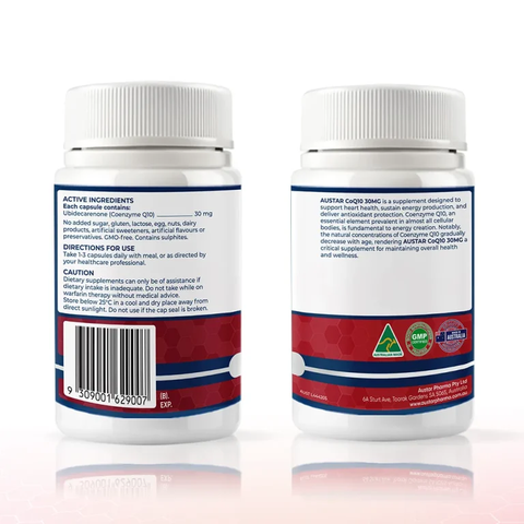 Austar CoQ10 30MG - Viên Uống Hỗ Trợ Sức Khỏe Tim Mạch( 60 Viên)