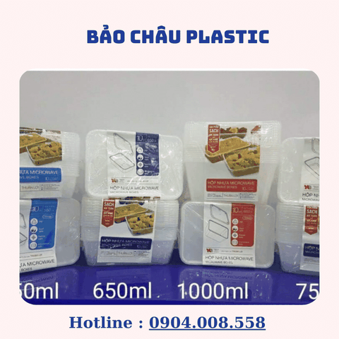 Combo 10 Hộp Nhựa Đựng Thực Phẩm Chữ Nhật