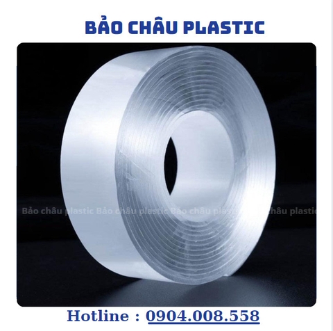 Băng dính 2 mặt siêu dính trong suốt khổ 3cm- 5cm băng keo dán tường hai mặt nano silicon siêu chắc