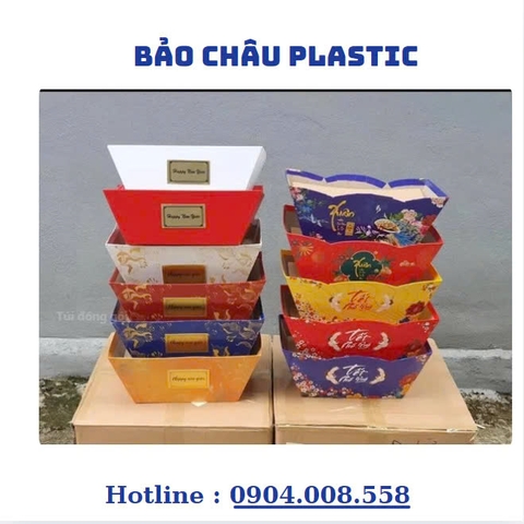 Khay Thuyền Đựng giỏ Qùa Tết 2025 ( Loại cứng )