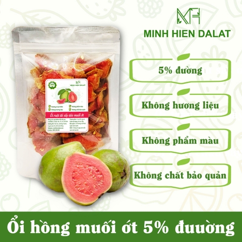 Ổi ruột đỏ (ổi hồng) sấy dẻo muối ớt 5% đường