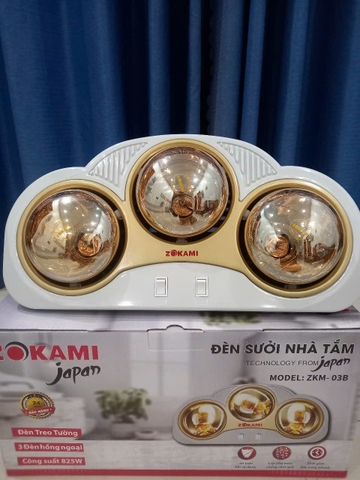 Đèn sưởi nhà tắm treo tường 3 bóng hồng ngoại công suất 825W phủ nano chống chói