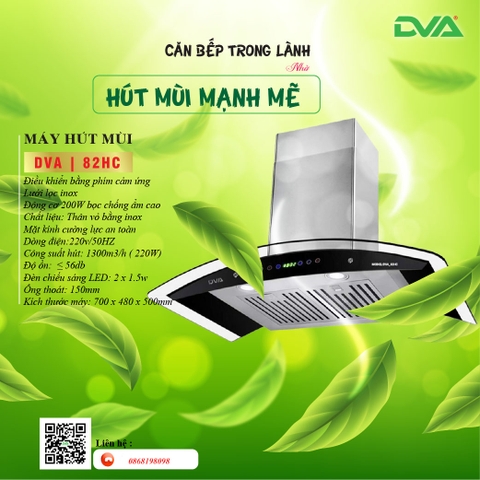 Máy hút mùi DVA 082HC công suất hút 1300m3/h