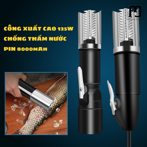 MÁY ĐÁNH VẢY CÁ CẦM TAY DÙNG ĐIỆN 220V-12V HOẶC PIN CHỖNG NƯỚC CÔNG SUẤT LỚN