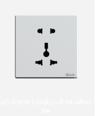 Bộ ổ đơn 2 chấu + ổ đa năng 10A