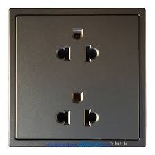 Module Ổ cắm đôi tiêu chuẩn Âu Mỹ 16A vuông màu xám Simon i7 711287-61