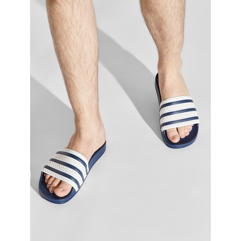 Dép BÁNH MÌ XANH TRẮNG ADIDAS ADILETTE Navy Off White G16220