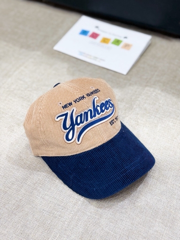 MŨ MLB NHUNG TĂM: XANH LÁ/NÂU-NAVY/KEM-NÂU