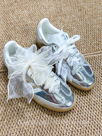 Giày Adidas Samba OG Silver Metallic Cracked JR0035