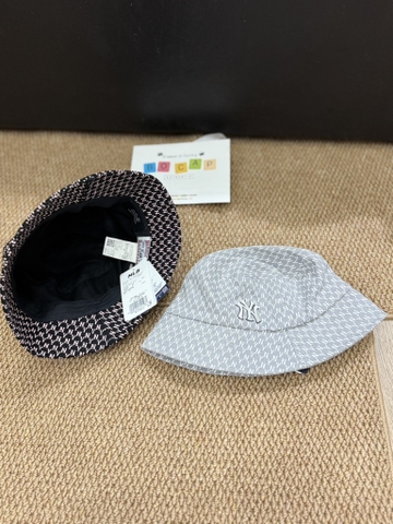 MŨ BUCKET MLB XÁM TRẮNG/ ĐEN HỒNG