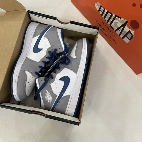 GIÀY Nike Air Jordan 1 Mid GS 'True Blue Cement' DQ8423-014-3