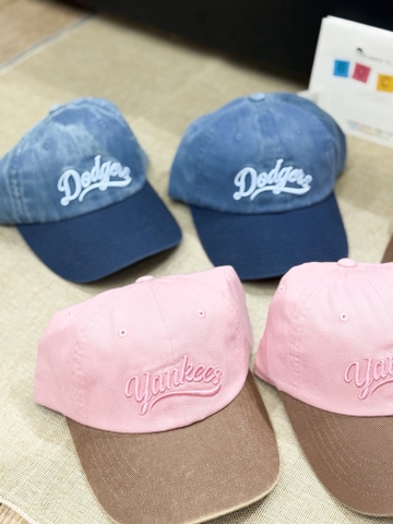 MŨ MLB YANJEES HỒNG NÂU DENIM