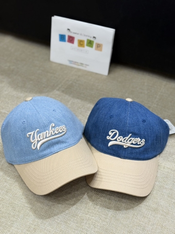 MŨ MLB 2 MÀU DENIM DODGERS XANH ĐẬM / DENIM YANKEES XANH NHẠT