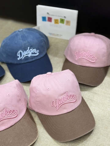 MŨ MLB YANJEES HỒNG NÂU DENIM