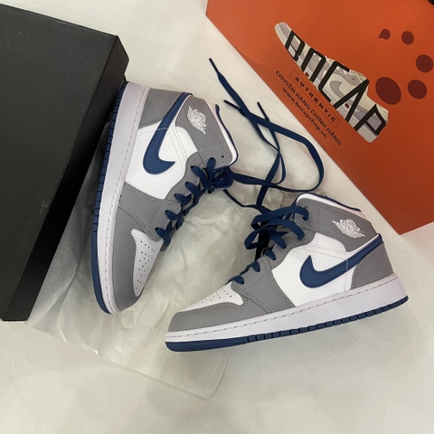GIÀY Nike Air Jordan 1 Mid GS 'True Blue Cement' DQ8423-014-3