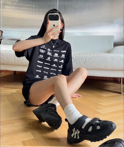 Giày Sandal MLB BigBall Chunky Mask NY - ĐEN - 3ASDCH143-50BKS