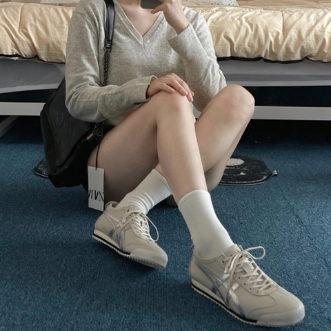 Giày Onitsuka Tiger Mexico 66 SD BẠC XÁM Grey Silver 1183A592-200