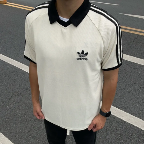 Áo Polo Adidas Ngắn Tay BE ĐEN Waffle - JV9265