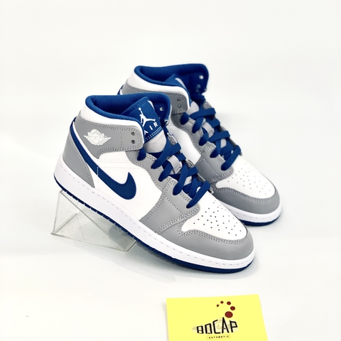 GIÀY Nike Air Jordan 1 Mid GS 'True Blue Cement' DQ8423-014-3