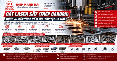 Cắt Laser sắt (thép Carbon) dịch vụ cắt thép tấm giá tốt tại Hà Nội