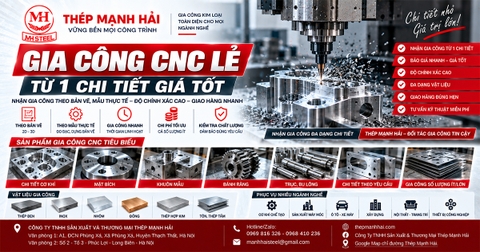Gia công CNC lẻ từ 1 chi tiết giá tốt tại Thép Mạnh Hải