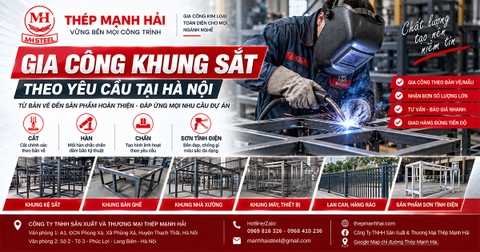Gia công khung sắt theo yêu cầu tại Hà Nội: Cắt, hàn, chấn, sơn tĩnh điện