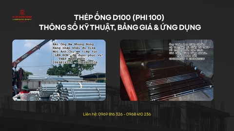 Thép Ống D100 (Phi 100) - Thông Số Kỹ Thuật, Bảng Giá & Ứng Dụng