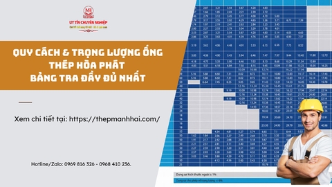 Quy Cách & Trọng Lượng Ống Thép Hòa Phát - Bảng Tra Đầy Đủ Nhất