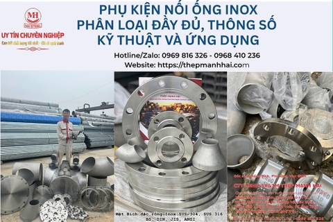 Phụ kiện nối ống inox - Phân loại đầy đủ, thông số kỹ thuật và ứng dụng